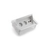 2F02F4A5 Aero Flip Series Power Module with 4xSchuko Socket/1xSC (A+C)/2xTunnel, Grey, Colour: Grey (Fascia/End Cap), Silver (Body), 4 image