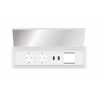 2G01F2F4 Level-C Series Power Module with 2xSchuko Socket/1xUSB (A+A) Charger/1xIMP Slot/White Fascia/End Cap, Colour: White (Fascia/End Cap), Silver (Body), 4 image