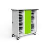 CHRGTUC-TB-20-K-EU Charging Cart, White/Green, 11", EU, 20 iPad & Tablets with Key Locks, Plug Type: EU