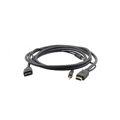 C-MHMA/MHMA-3 Elastyczny kabel HDMI High Speed z Ethernetem + 3.5mm stereofoniczny audio, 0.9 m, czarny, Długość: 0.9