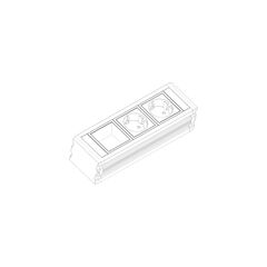 UPD base BN-2P-1E PU1 series modular power supply with 2 sockets and installation of a 1 unit, black/silver