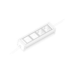 Modułowa jednostka zasilająca serii UPD-ExtraPower BN-2P-2E PU2 z 3 gniazdami i 2 jednostkami modułowymi, czarny/srebrny