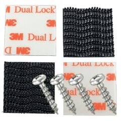 3009900209 Dual TightLock Fastener, 2.5x2.5cm, With (4) 4x16 Screw, Black