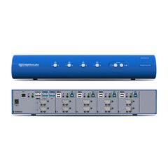 4-Portowy Dwugłowicowy Komercyjny Przełącznik KVM DK42PHU-N, 2xDP/HDMI, USB Typ-A, Gniazdo audio 3.5mm