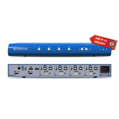 SC42PHU-4 KVM Combiner, 4-Port, 2xDP/HDMI to HDMI, USB Type-A, 3.5mm Audio Jack, PP4.0