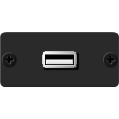 WU-AB(B) Panel ścienny z wejściem USB, Czarny, Pojedyncze gniazdo, USB-TypeA Żeński do USB-Type B Żeński, Kolor: Black