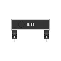 2A20F1F4 Flexi Series Power Module with 1xSchuko Socket/1xSC (A+A)/1xTunnel, Black, Colour: Black (Fascia/End Cap), Silver (Body)