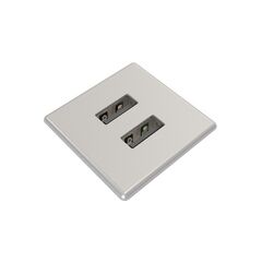 9353003102 Powerdot Micro Square - Ładowarka 2 USB-A 5V 2A, srebrna, Rodzaj złącza B: USB, Długość kabla: 1.5, Kolor: Silver, Pobór mocy: 10W