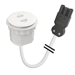 9355055101 Powerdot Mini 51 - 2 ładowarki USB-A 12W, GST-18i3, biały, Rodzaj złącza B: Schuko, USB, Długość kabla: 1.25, Kolor: White, Pobór mocy: 12W