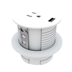 9356606101 Powerdot Compact 61 - 1 gniazdo typu B, 1 ładowarka USB-A 12W, biały, Rodzaj złącza B: USB, Długość kabla: 1.5, Kolor: White