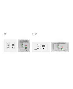 WP-SW2-EN7/EU(W)-80/86 Wysokowydajny, AVoIP Auto–Switch Dwu-sekcyjny Panel ścienny Kodera, Wtyczka EU, Typ zasilania: EU