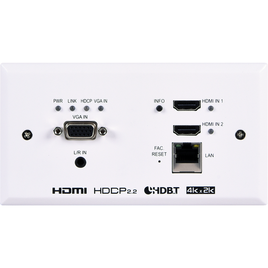 CH-2537TXWPEU Przełącznik UHD+ 3x1 HDMI/VGA na HDBaseT z Automatyzacją Wydarzeń (EU 2-Gang), 2 image