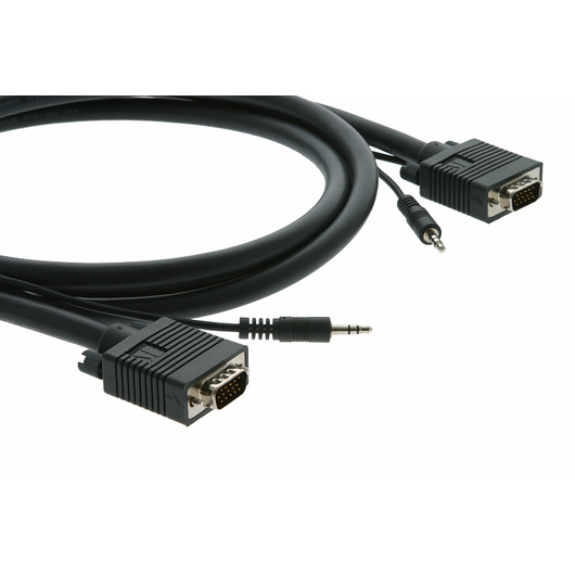 C-GMA/GMA-10 VGA Cable with Stereo Audio 3.5mm Mini Jack, 3 m, Length: 3