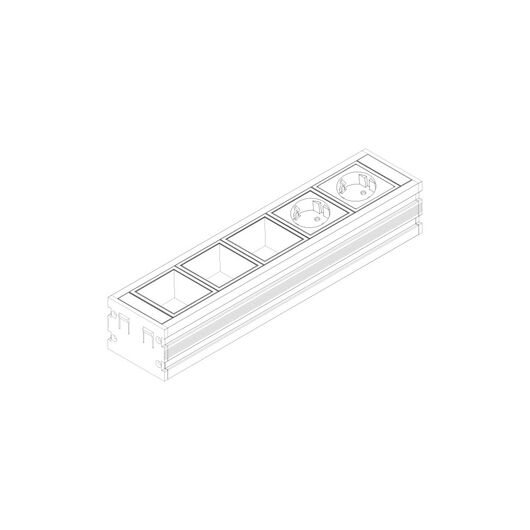 Modułowy zasilacz serii UPD base WN-2P-3E PU1 z 1 gniazdem i możliwością instalacji 2 jednostek modułowych