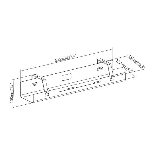 CS-60/1B Horizontal cable tray, 600 mm, black, Colour: Black, 3 image