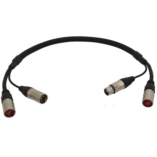 Kabel Audio + Remote AR100LU07, 0,7 m, czarny, żeński (NC3FXX), męski (NE8MC), Długość: 0.7m, Kolor: Black