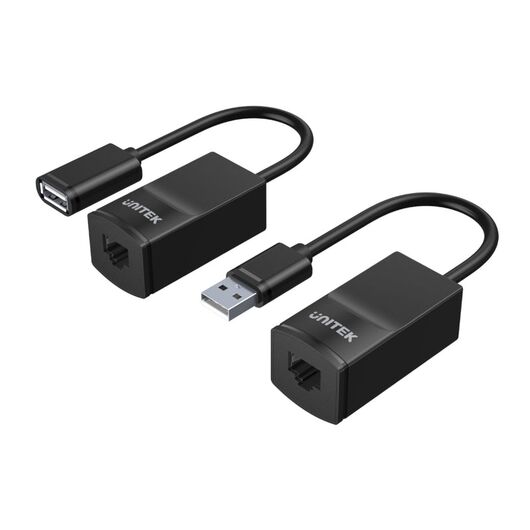 Y-UE01001 Przedłużacz USB przez CAT5/CAT5e, czarny, USB typu A