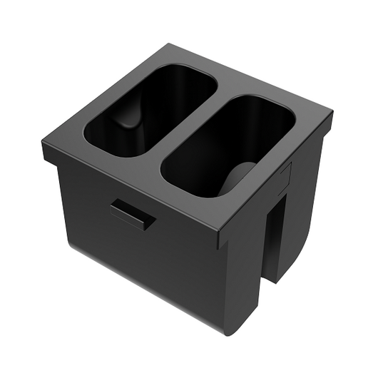 MCP-2(B) Pass-Through Module, Black, With 2 Holes, Colour: Black, 2 image