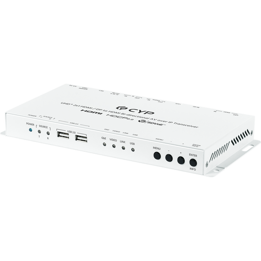 AVIP-P5102TR-B1F-W UHD+ 2x1 HDMI/DP do HDMI Dwukierunkowy nadajnik-odbiornik AV over IP z HUB-em nadawczo-odbiorczym USB 2.0