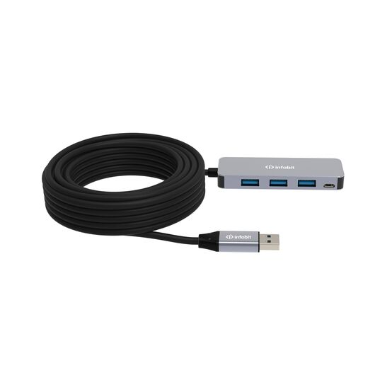 iCable- USB-ACC-H14 USB przedłużacz miedziany, Hub, 10m, 5Gbps, 4xUSB