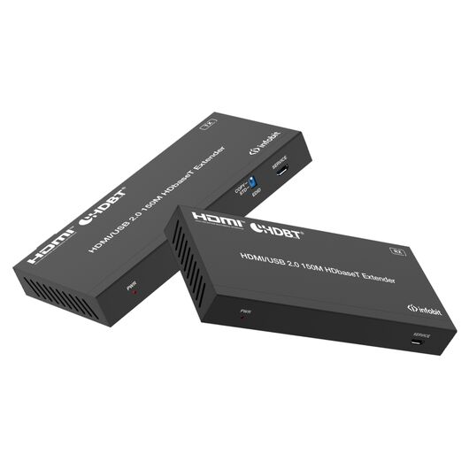 iTrans E150U2 HDMI 4K60 over HDBaseT extenders (Tx and Rx), 150m for 1080p, 120m for 4K/60Hz, USB 2.0