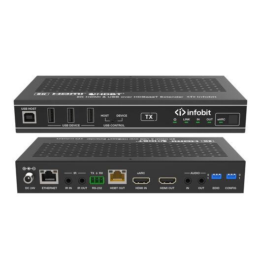 iTrans E90U8K nadajniki i odbiorniki HDBaseT HDMI 2.1 8K oraz USB (Tx i Rx), 90m dla 8K/30Hz, 2 image