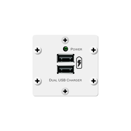 W-2UC(W) Podwójna ładowarka USB, Biała