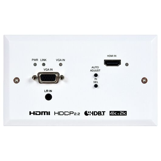 UHD 2x1 HDMI/VGA przez HDBaseT Nadajnik ścienny (EU 2-Gang)