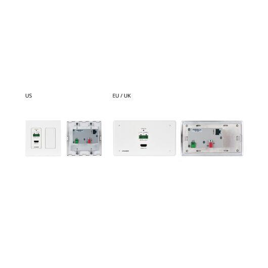 Odbiornik WP-789R/US-D(W) 4K60 4:2:0 HDMI 2-Gang PoE Panel ścienny z RS-232 i IR przez Long-Reach HDBaseT, Wersja: US-D