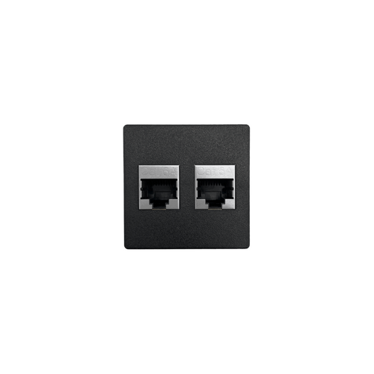 2T0010DD Keystone IMP, Podwójne, Plastikowe, RJ45, Żeńskie, Czarne, Kolor: Black