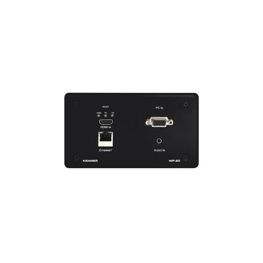 WP-20/EU(B)-86 Aktywny Panel ścienny - HDMI i grafika komputerowa z Ethernetem, dwukierunkowy RS-232 i Stereo Audio Nadajnik HDBaseT, Kolor: Black, Wersja: EU 86