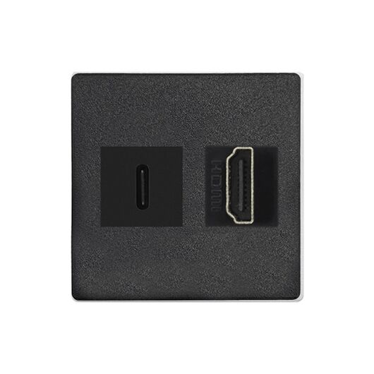 2T0010CH IMP z Kopułą Keystone Jack, USB-C & HDMI, Żeński, Czarny, Kolor: Black