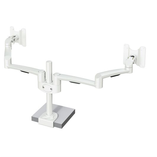 4181502701 Hold Dual Monitor Arm 27 - 2x14 kg, white, Colour: White