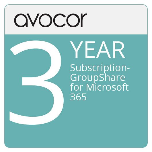 AVC-GSM365-3YR Avocor GroupShare Licencja na Microsoft 365 (Subskrypcja 3-letnia), Ważność subskrypcji: 3yrs