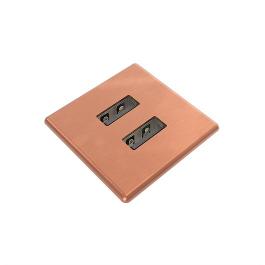 9353003110 Axessline Micro Square - Ładowarka 2 USB-A 10W, miedź, Rodzaj złącza B: USB, Długość kabla: 1.5, Kolor: Solid Copper, Pobór mocy: 10W