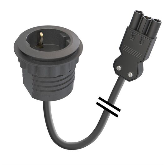 9355055009 Powerdot Mini 50 - 1 gniazdo, GST-18i3, czarny, Długość kabla: 1.5, Kolor: Black