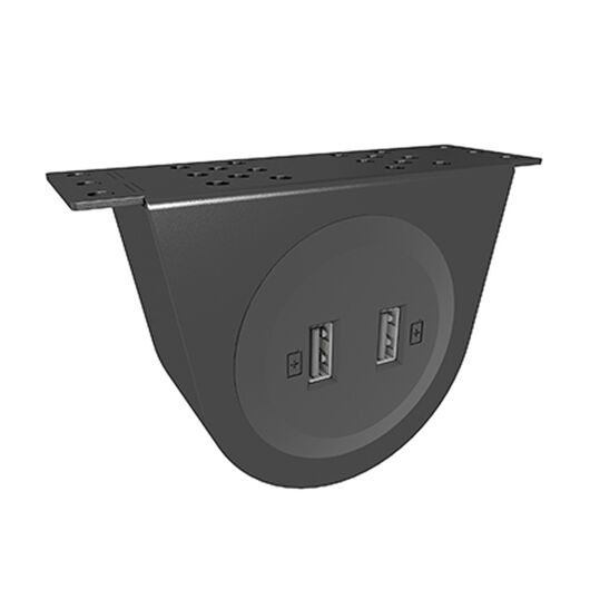 935-SF1PM1B Powerdot Bracket Kit 02 Mounting bracket including 2 USB-A charger, black, Colour: Black