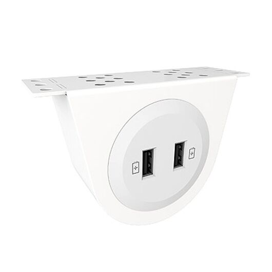 935-SF1PM1W Powerdot Bracket Kit 02 Mounting bracket including 2 USB-A charger, white, Colour: White