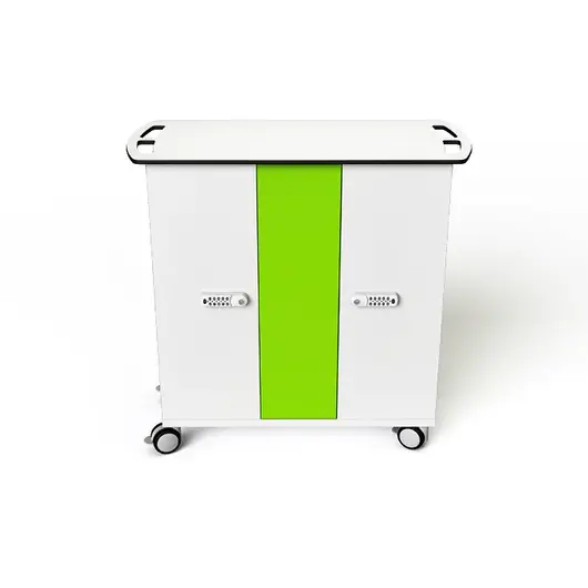 CHRGTUC-TB-32-K-EU Charging Cart, White/Green, 11", EU, 32 iPad & Tablets with Key Locks, Plug Type: EU, 4 image